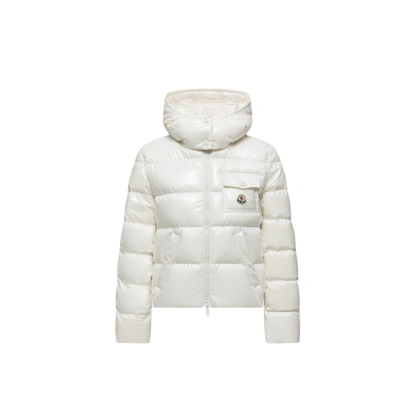 Andro Hooded Short Down Jacket in White