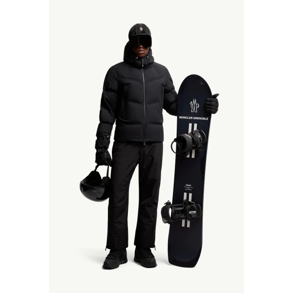 Moncler Angren Hooded Insulated Ski Jacket in Black, view 2 | Men's Skiwear | Coveti