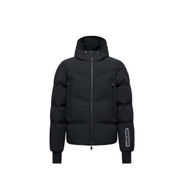 Moncler Angren Hooded Insulated Ski Jacket in Black | Men's Skiwear | Coveti