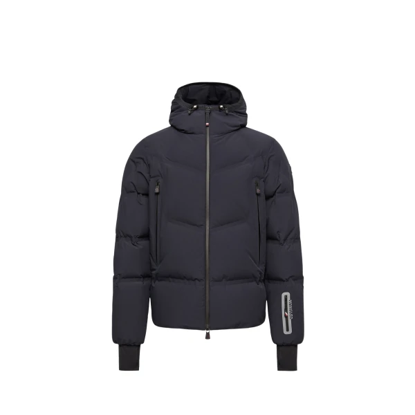 Moncler Angren Hooded Insulated Ski Jacket in Navy Blue | Men's Skiwear | Coveti