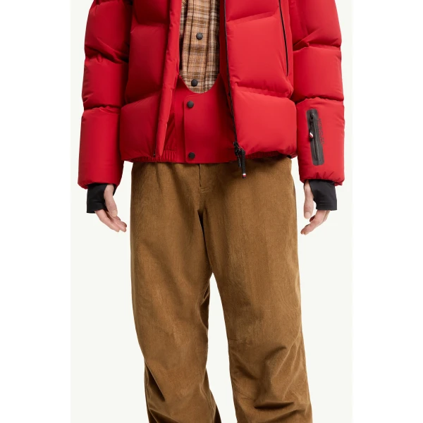 Moncler Angren Hooded Insulated Ski Jacket in Red, view 6 | Men's Skiwear | Coveti