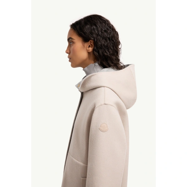 Moncler Anthrene 3-in-1 Wool & Cashmere Blend Hooded Down Jacket in Gray, view 3 | Women's Puffer and Down Coats | Coveti