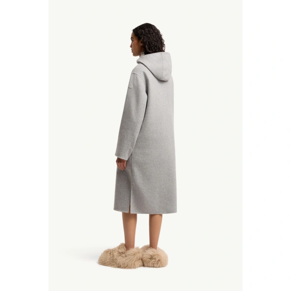 Moncler Anthrene 3-in-1 Wool & Cashmere Blend Hooded Down Jacket in Gray, view 5 | Women's Puffer and Down Coats | Coveti