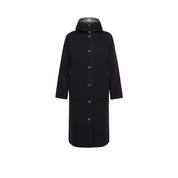 Anthrene 3-in-1 Wool & Cashmere Blend Hooded Down Jacket in Navy Blue