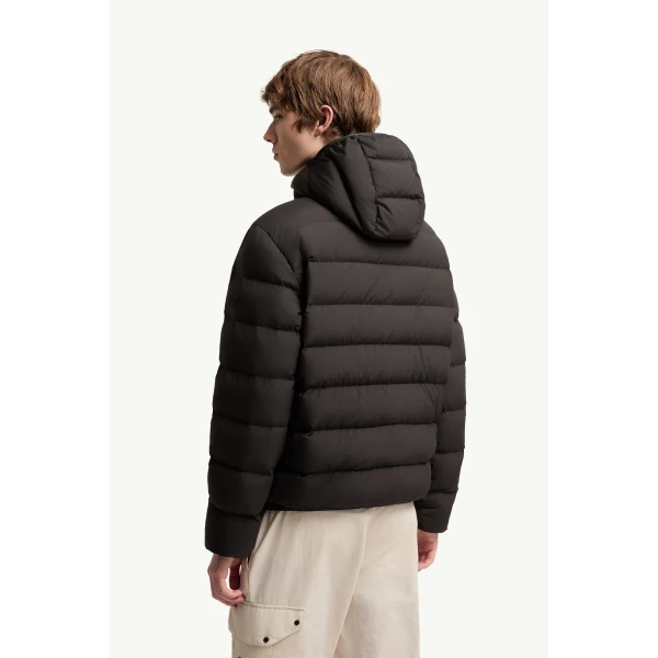 Moncler Arajoki Hooded Short Down Jacket in Black, view 5 | Men's Jackets | Coveti