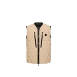 Moncler Arapot Froisse Technique Short Down Gilet in Beige | Men's Jackets | Coveti