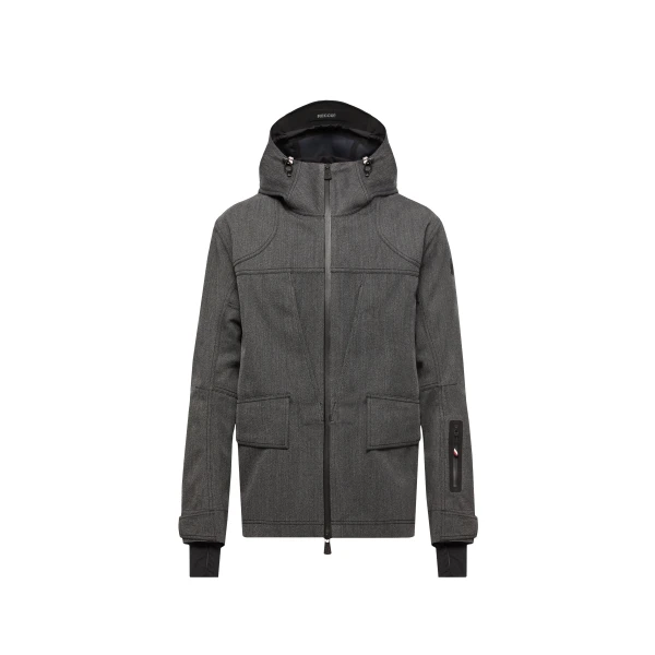 Moncler Ardiden Hooded Wool Ski Jacket in Dark Gray | Men's Skiwear | Coveti