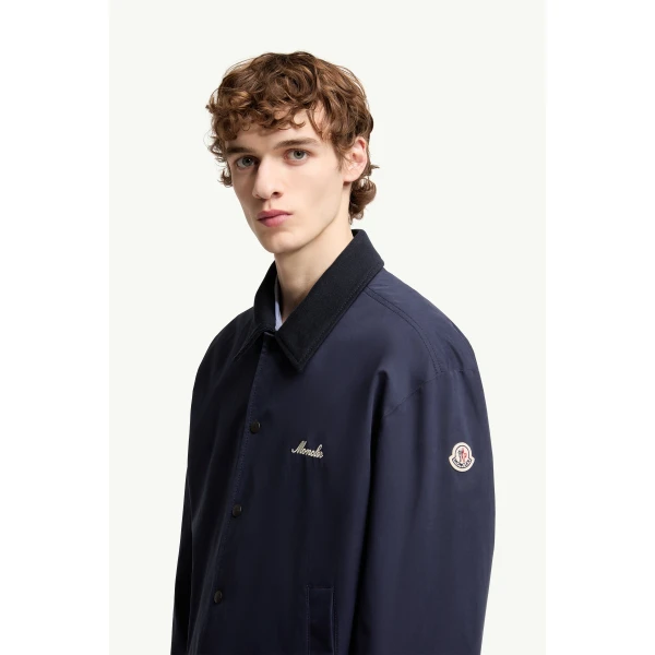 Moncler Arinell Shirt Jacket in Navy Blue, view 4 | Men's Jackets | Coveti
