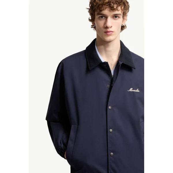 Moncler Arinell Shirt Jacket in Navy Blue, view 6 | Men's Jackets | Coveti