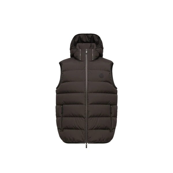 Moncler Arinella Hooded Down Gilet in Black | Men's Jackets | Coveti