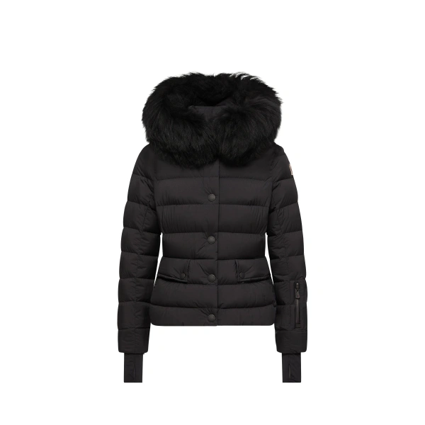 Armoniques Hooded Shearling-Trimmed Down Ski Jacket in Black