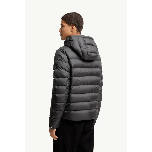 Moncler Arneb Hooded Short Down Jacket in Black, view 5 | Men's Jackets | Coveti