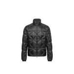 Moncler Asurel Geometric Quilted Short Down Jacket in Black | Men's Jackets | Coveti