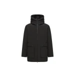 Moncler Aurino Hooded Mid-Length Parka in Black | Men's Coats | Coveti