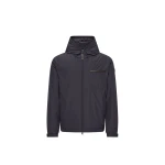 Moncler Austerin Hooded Short Down Jacket in Navy Blue | Men's Jackets | Coveti