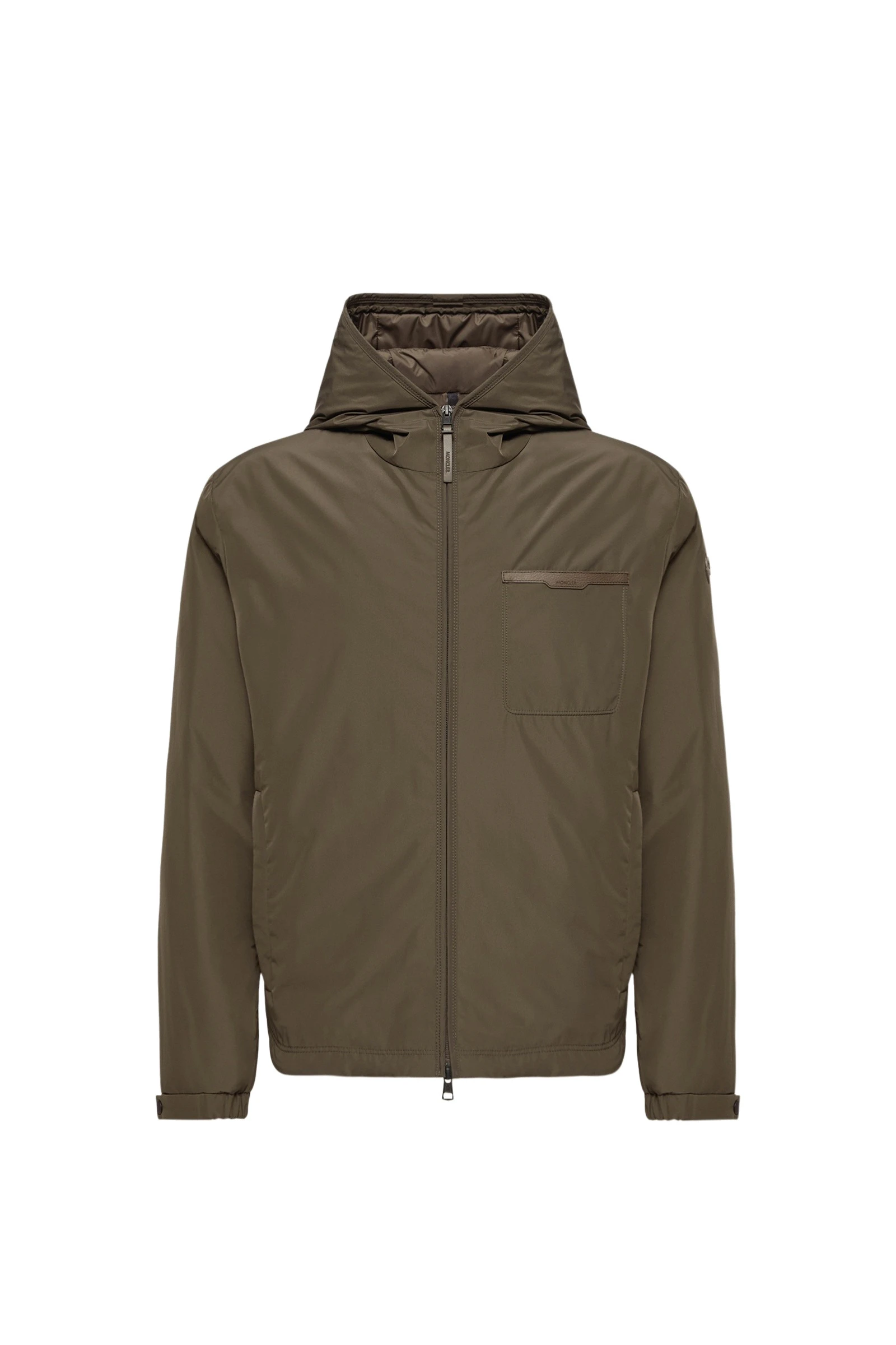 Moncler Austerin Hooded Short Down Jacket in Olive Green Moncler Austerin Hooded Short Down Jacket in Olive Green | Men's Jackets | Coveti