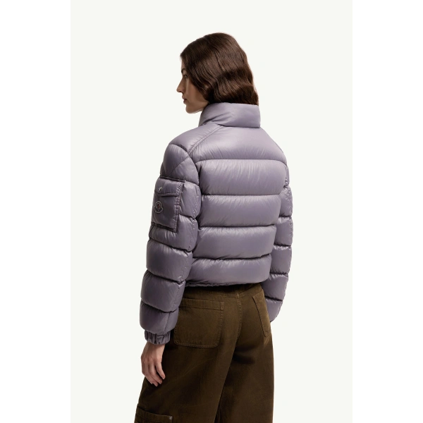Moncler Aveto Short Down Jacket in Lilac, view 5 | Women's Puffer Jackets | Coveti