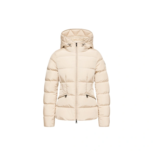 Avoce Hooded Short Down Jacket in Beige