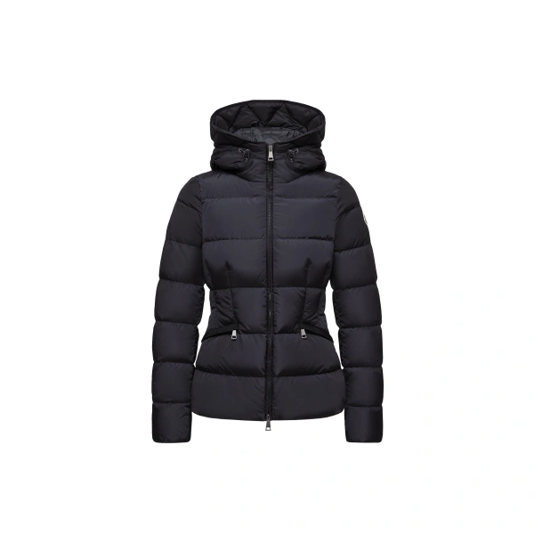 Moncler Avoce Hooded Short Down Jacket in Night Blue | Women's Puffer Jackets | Coveti