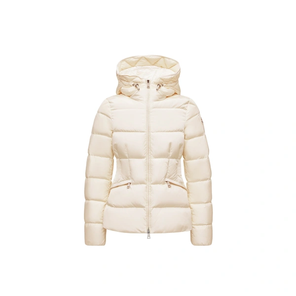 Avoce Hooded Short Down Jacket in White Ivory