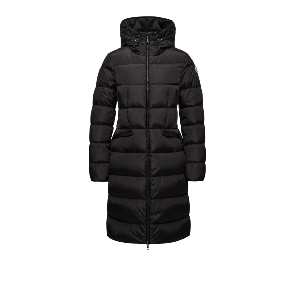 Avocette Hooded Long Down Jacket in Black