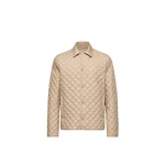Moncler Avrelie Diamond Quilted Padded Shirt Jacket in Beige | Men's Jackets | Coveti