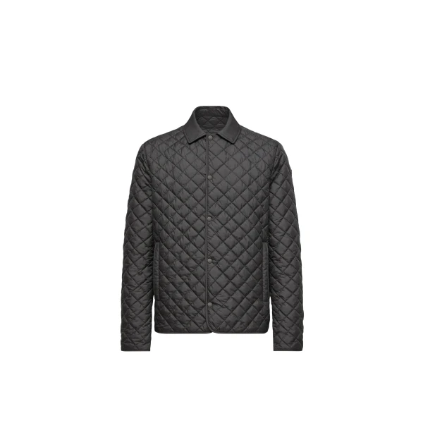 Moncler Avrelie Diamond Quilted Padded Shirt Jacket in Black | Men's Jackets | Coveti
