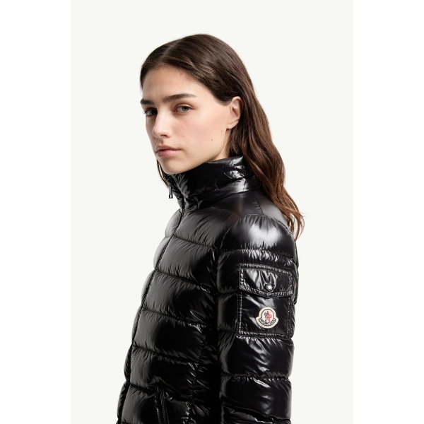 Moncler Bady Hooded Short Down Jacket in Black, view 3 | Women's Puffer Jackets | Coveti