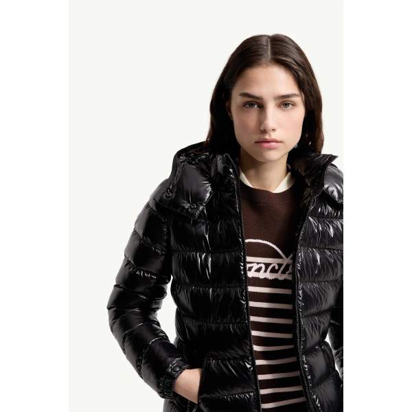 Moncler Bady Hooded Short Down Jacket in Black, view 6 | Women's Puffer Jackets | Coveti
