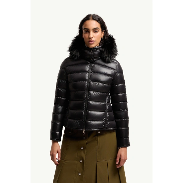 Moncler Badyeffe Hooded Short Down Jacket in Black, view 4 | Women's Puffer Jackets | Coveti