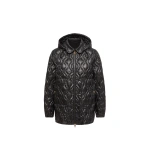 Moncler Balette Geometric Quilted Short Down Jacket in Black | Women's Puffer Jackets | Coveti