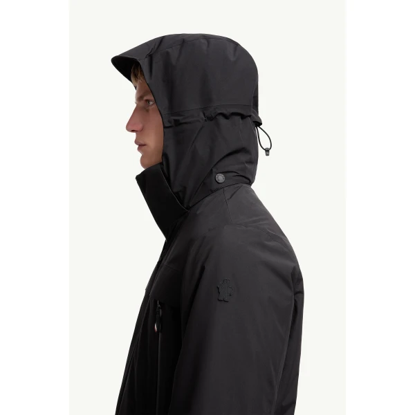 Moncler Balmhorn Hooded GORE-TEX Insulated Ski Jacket in Black, view 3 | Men's Skiwear | Coveti