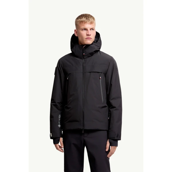 Moncler Balmhorn Hooded GORE-TEX Insulated Ski Jacket in Black, view 4 | Men's Skiwear | Coveti