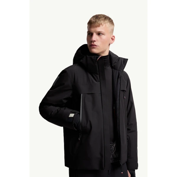 Moncler Balmhorn Hooded GORE-TEX Insulated Ski Jacket in Black, view 6 | Men's Skiwear | Coveti