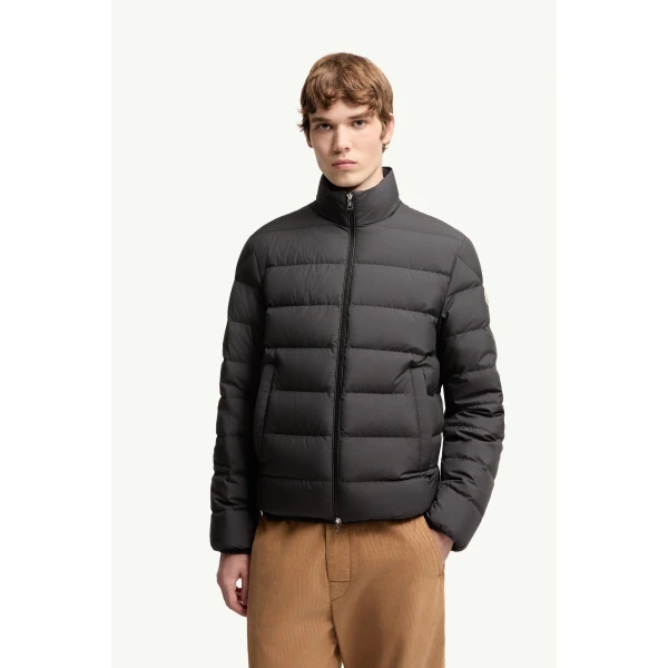 Moncler Baudinet Short Down Jacket in Black, view 4 | Men's Jackets | Coveti