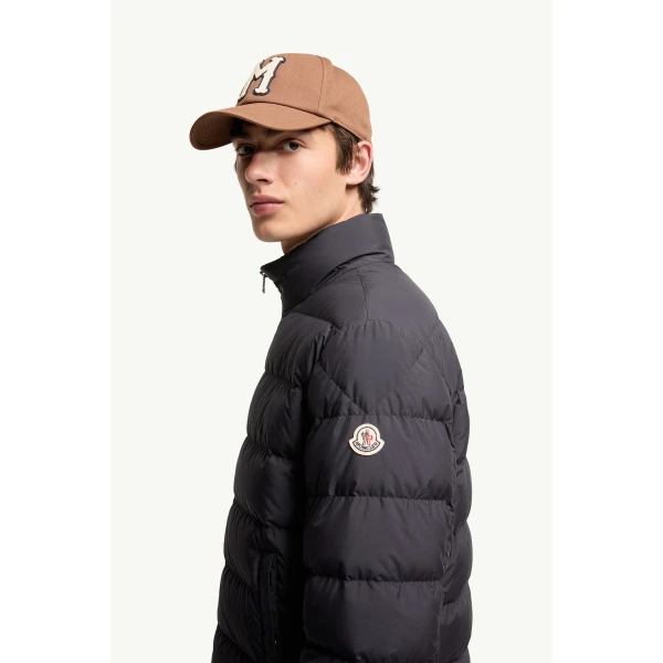 Moncler Baudinet Short Down Jacket in Navy Blue, view 3 | Men's Jackets | Coveti