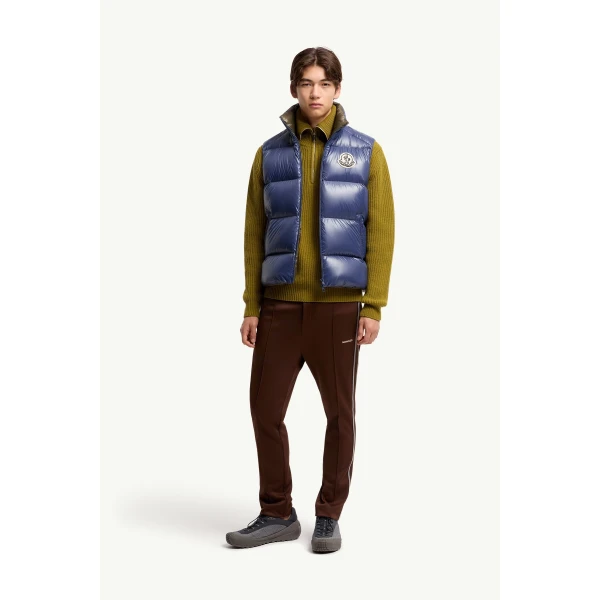 Moncler Belice Down Gilet in Royal Blue, view 2 | Men's Jackets | Coveti