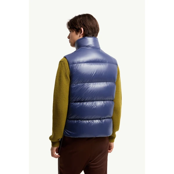 Moncler Belice Down Gilet in Royal Blue, view 5 | Men's Jackets | Coveti