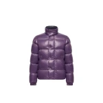 Moncler Bendola Laque Short Down Jacket in Purple | Men's Jackets | Coveti