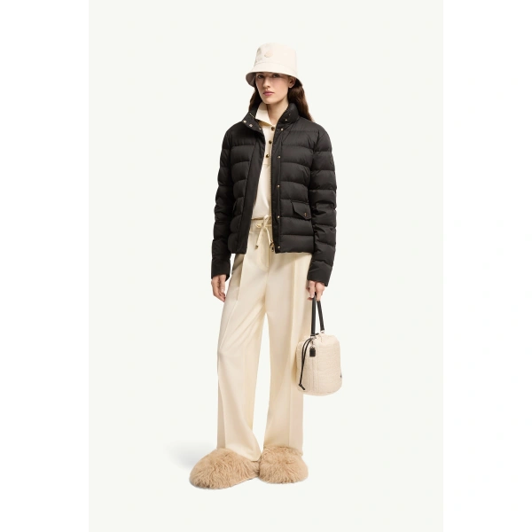 Moncler Bessettes Short Down Jacket in Black, view 2 | Women's Puffer Jackets | Coveti