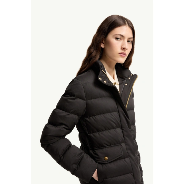 Moncler Bessettes Short Down Jacket in Black, view 6 | Women's Puffer Jackets | Coveti