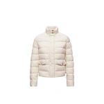 Moncler Bessettes Short Down Jacket in White Ivory | Women's Puffer Jackets | Coveti