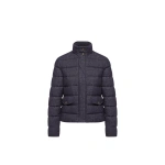 Moncler Bessettez Cotton Short Down Jacket in Navy Blue | Women's Puffer Jackets | Coveti