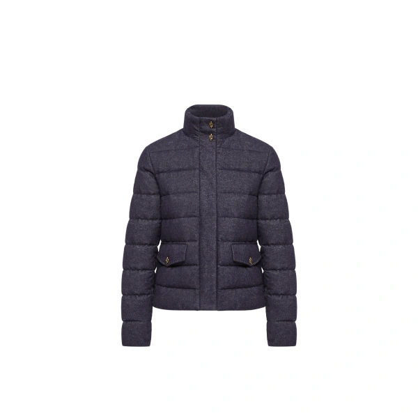 Bessettez Cotton Short Down Jacket in Navy Blue