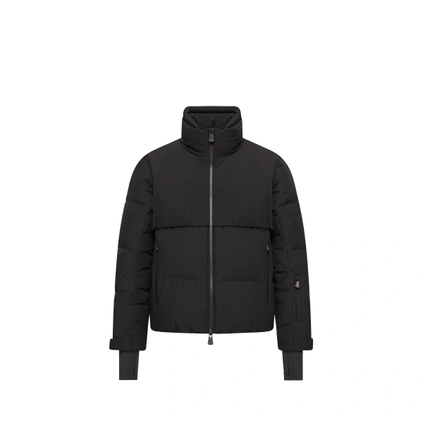 Bessin Fringed Insulated Ski Jacket in Black