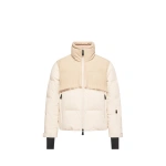 Moncler Bessin Fringed Insulated Ski Jacket in Light Beige | Women's Ski Jackets | Coveti