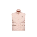 Moncler Biois Down Gilet in Light Pink | Women's Vests and Gilets | Coveti