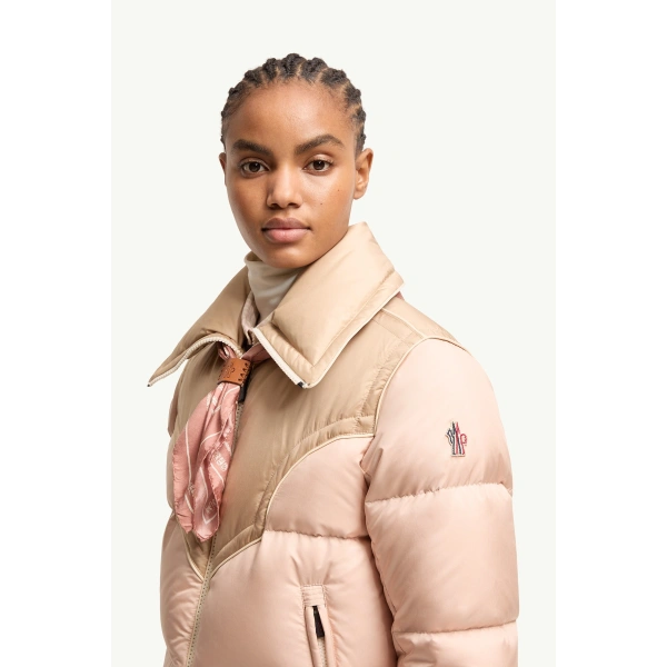 Moncler Blainville Insulated Ski Jacket in Pink, view 3 | Women's Ski Jackets | Coveti