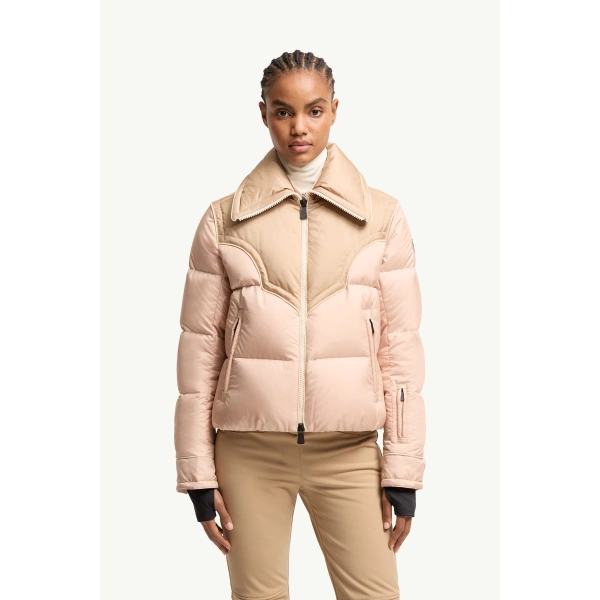 Moncler Blainville Insulated Ski Jacket in Pink, view 4 | Women's Ski Jackets | Coveti
