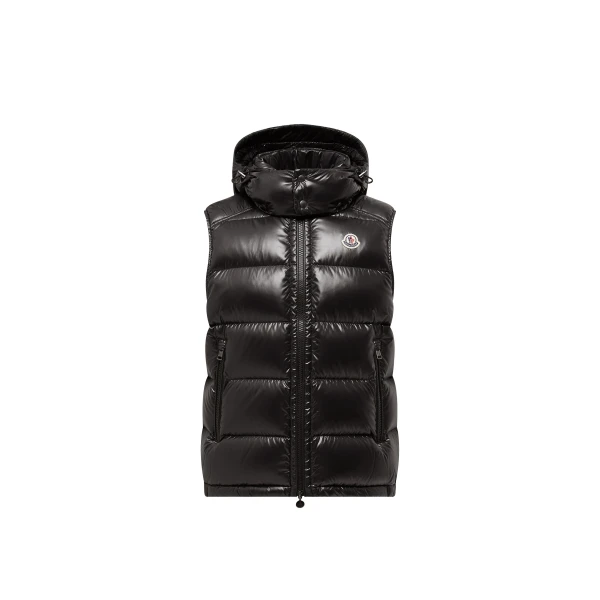 Moncler Bormes Hooded Down Gilet in Black | Men's Jackets | Coveti